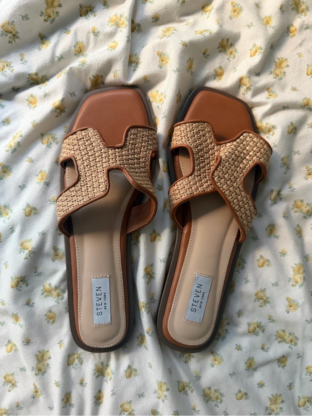 Steven Tan Woven Slide Mules